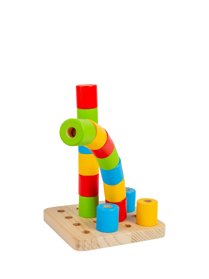 Bigjigs Toys stacking toy Wobbly Peg Board, imported from the UK
