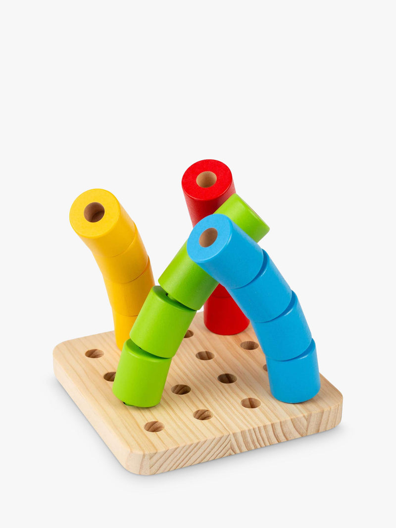 Bigjigs Toys stacking toy Wobbly Peg Board, imported from the UK