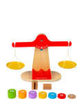 Bigjigs Toys wooden balancing scales with numbered disks - British product