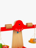 Bigjigs Toys wooden balancing scales with numbered disks - British product