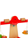 Bigjigs Toys wooden balancing scales with numbered disks - British product