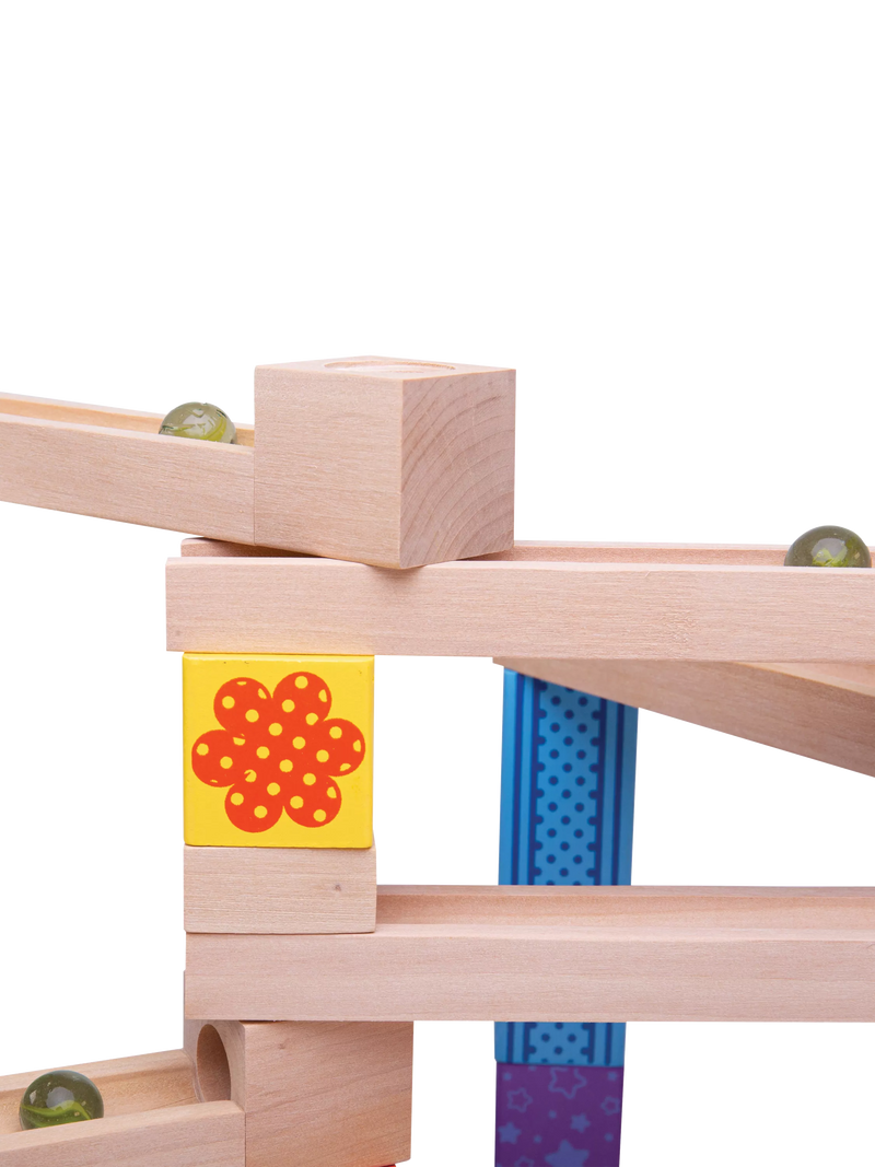 Bigjigs Toys wooden marble run 53 pieces (British brand)