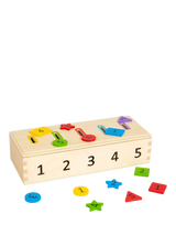 John Lewis Bigjigs Toys Sorter Box Wooden Number Colour Shape Educational Toy- Buy online at McGrocer
