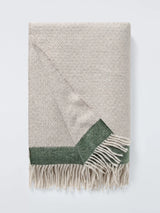 John Lewis John Lewis Diamond Border Throw Grey/Green 140x190cm- Buy online at McGrocer