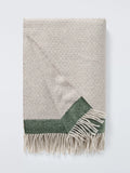John Lewis diamond border throw grey green 140x190cm - British product