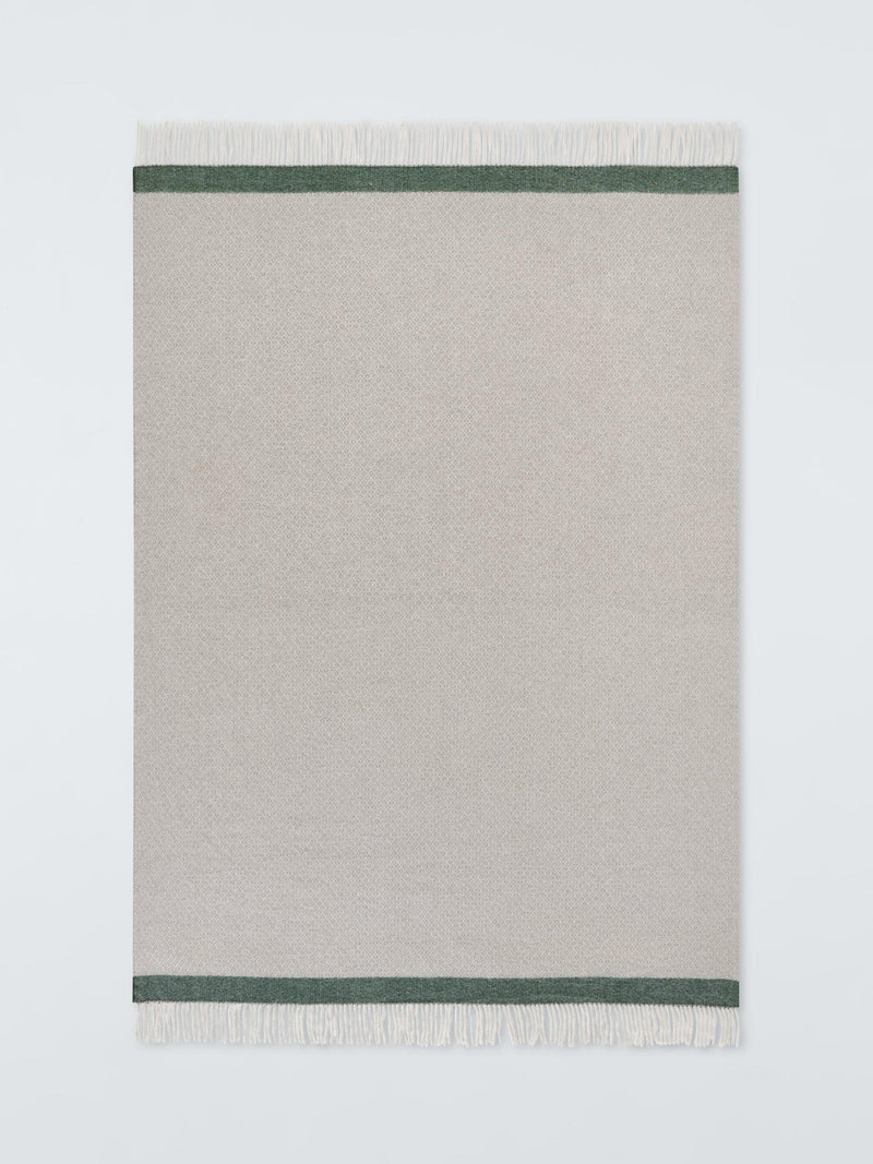 John Lewis diamond border throw grey green 140x190cm - British product