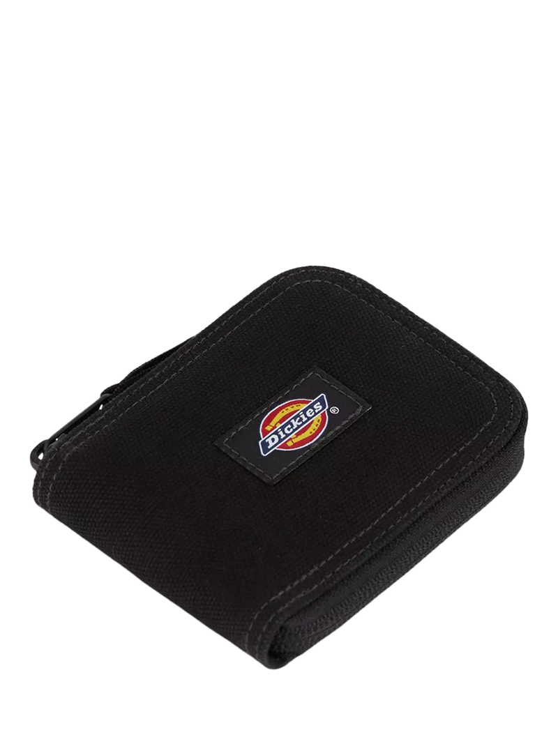 Dickies black cotton wallet with zip closure - British product