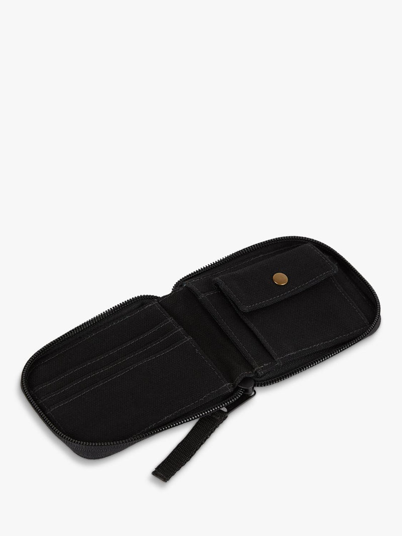 Dickies black cotton wallet with zip closure - British product