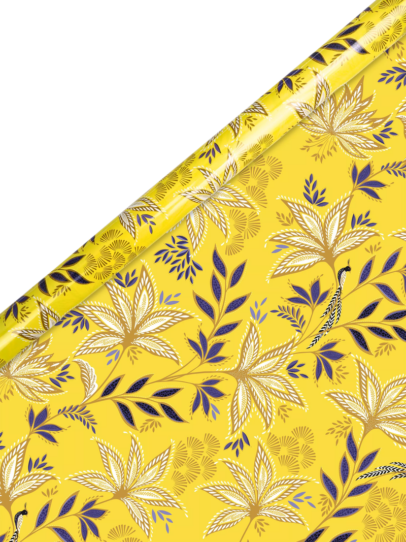 Sara Miller Botanic Blooms yellow wrapping paper 3m - British product