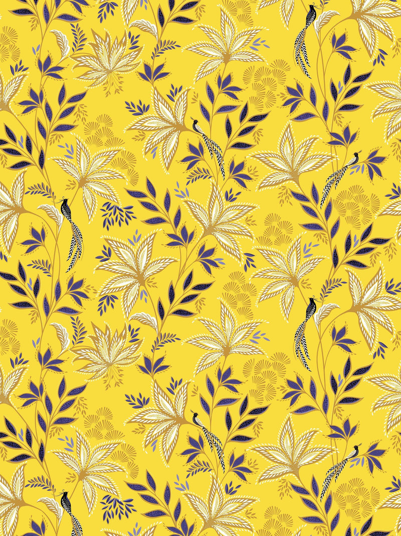 Sara Miller Botanic Blooms yellow wrapping paper 3m - British product