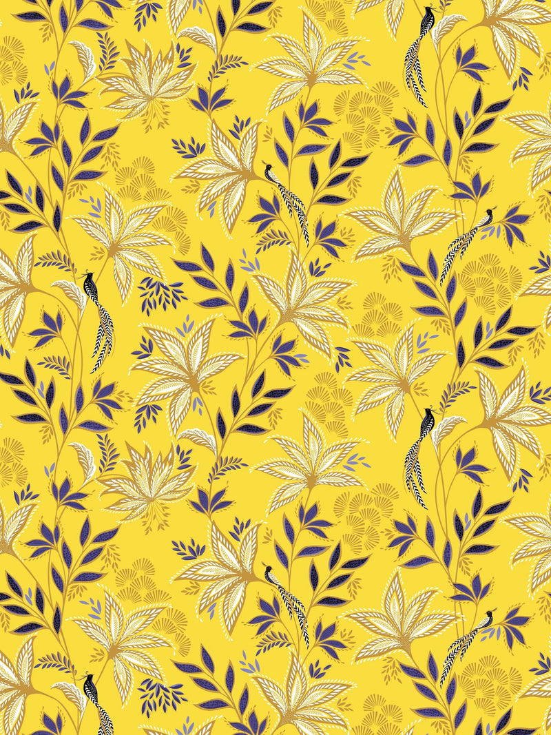 Sara Miller Botanic Blooms yellow wrapping paper 3m - British product