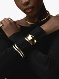 Orelia polished hammered bangle pale gold 18ct gold plate, UK version