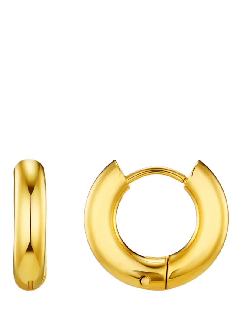 Orelia LUXE Chubby Small Hoop Earrings, Gold