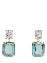 John Lewis Orelia Statement Crystal Double Drop Earrings Aquamarine- Buy online at McGrocer