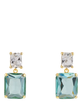 Orelia crystal double drop earrings in aquamarine, imported from the UK