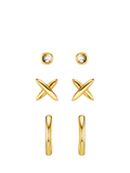 Orelia ear stacking set gold plated brass pack of 3, UK version