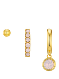 Orelia ear stacking set pack of 3 gold pink, UK version