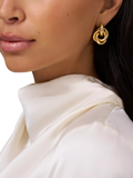 Orelia gold interlocking earrings with 18ct plating (British brand)