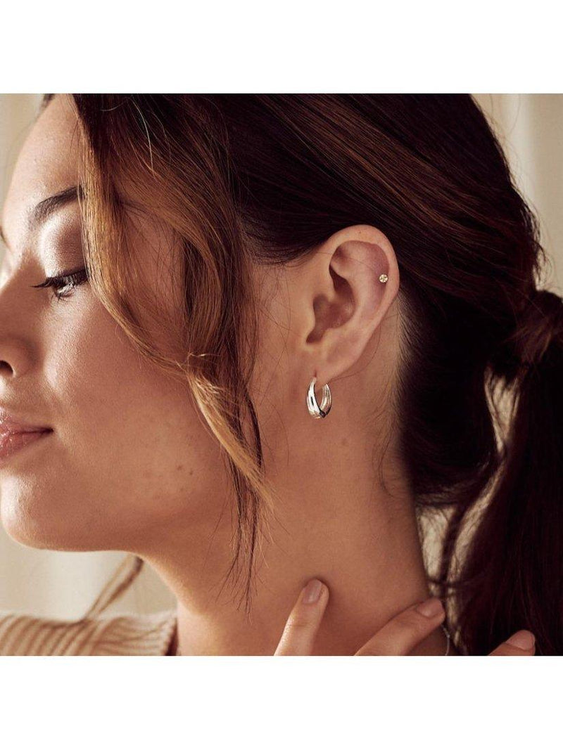 Orelia tapered hoop earrings silver, imported from the UK