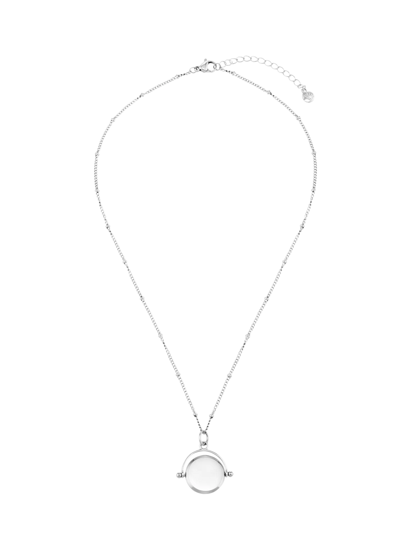 Orelia silver disc spinner necklace (British brand)