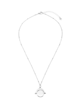 John Lewis Orelia LUXE Faceted Disc Spinner Necklace Silver 45.5cm- Buy online at McGrocer