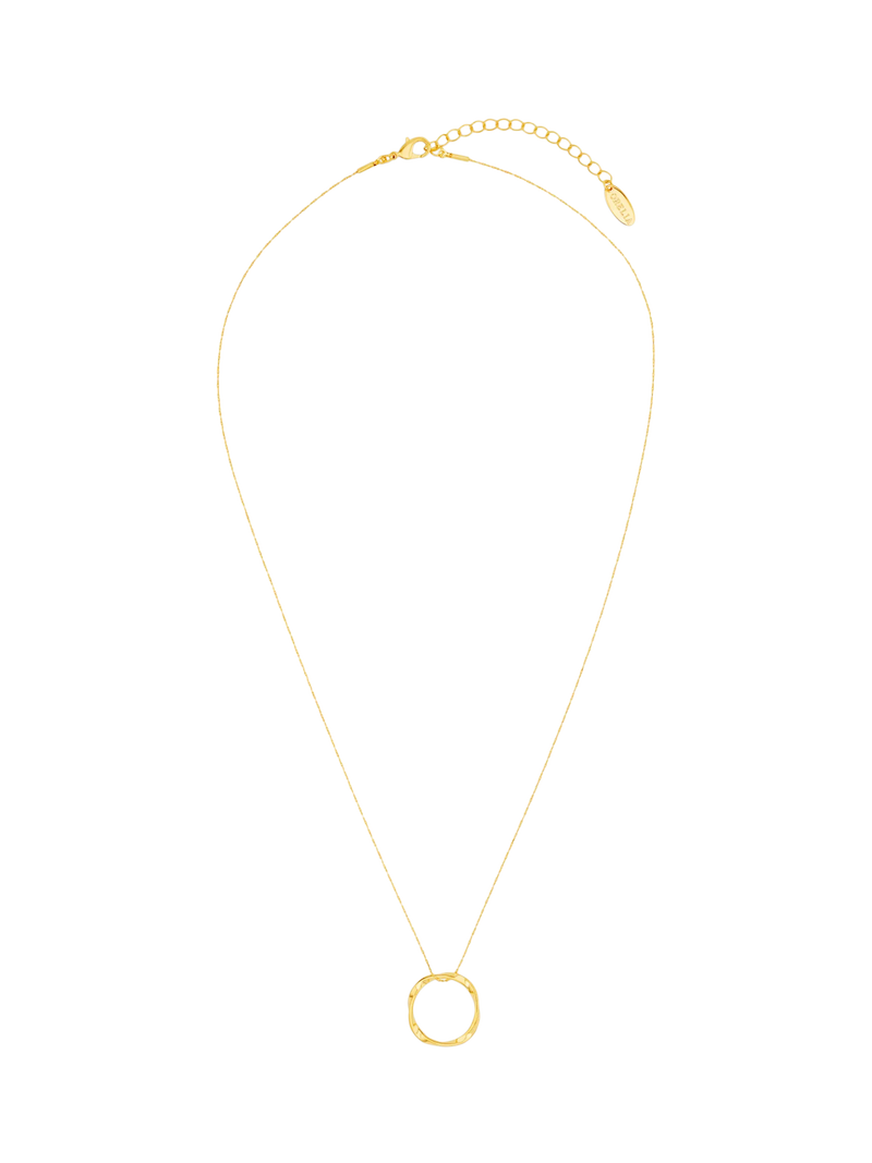 Orelia open circle pendant necklace gold plated brass - British product