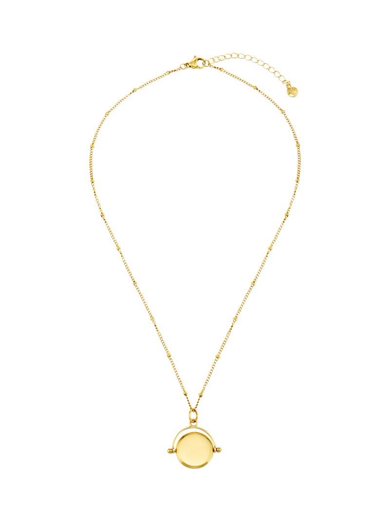 Orelia Faceted Disc Spinner Necklace pale gold 45.5cm (British brand)
