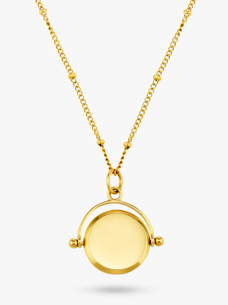 Orelia Faceted Disc Spinner Necklace pale gold 45.5cm (British brand)