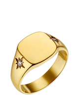 John Lewis Orelia LUXE Crystal Starburst Signet Ring, Pale Gold- Buy online at McGrocer