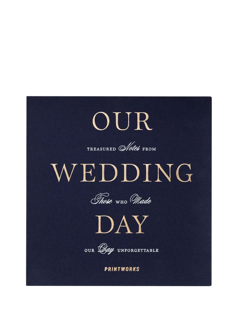 PRINTWORKS wedding guest book ivory cover navy slipcase - British product