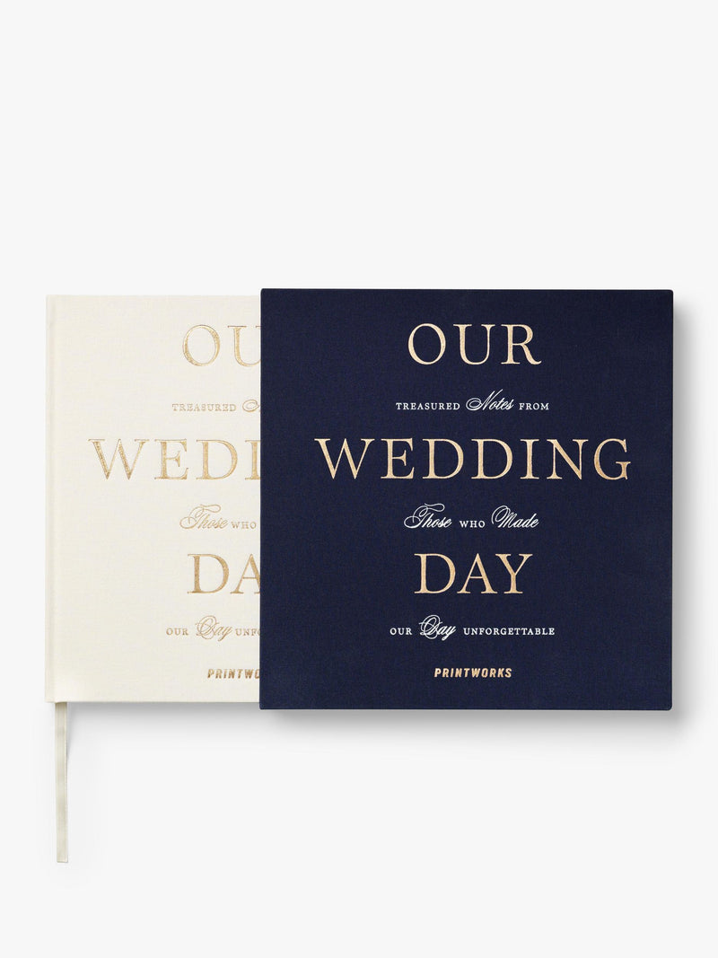 PRINTWORKS wedding guest book ivory cover navy slipcase - British product