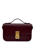 Apatchy London Flora Leather Top Handle Bag, Port