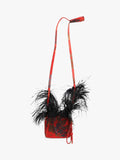 Marques Almeida red floral jacquard crossbody bag, UK version