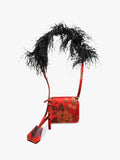 Marques Almeida red floral jacquard crossbody bag, UK version