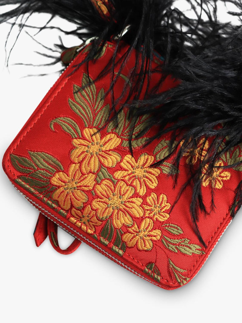 Marques Almeida red floral jacquard crossbody bag, UK version