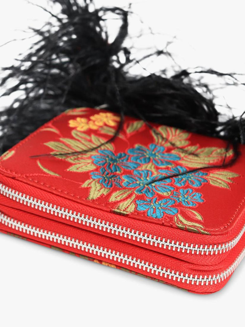 Marques Almeida red floral jacquard crossbody bag, UK version