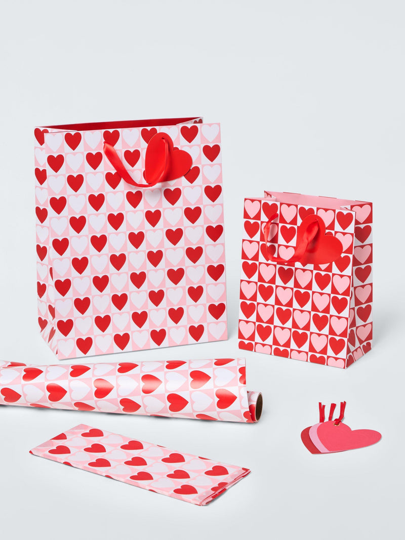 John Lewis hearts tissue paper pink red, UK version
