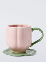 John Lewis John Lewis x Anine Cecilie Iversen Flower Cup & Saucer, Pink/Green- Buy online at McGrocer