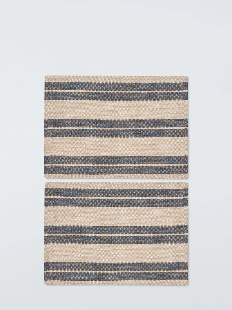John Lewis coastal stripe cotton placemats set of 2 35x35cm - British product