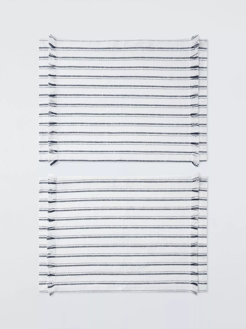 John Lewis coastal stripe tufted cotton placemats set of 2 (British brand)