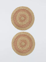 John Lewis John Lewis Rustic Woven Jute Round Placemat Set of 2 Clay/Natural- Buy online at McGrocer