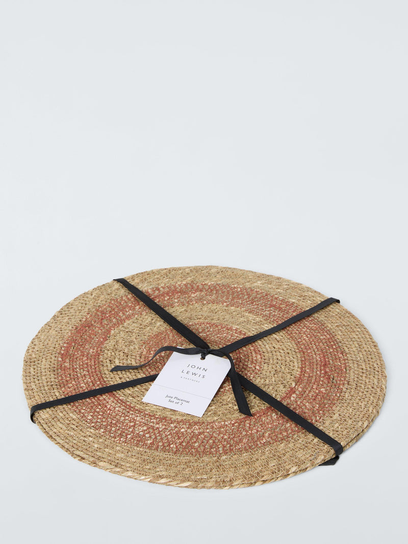 John Lewis jute placemats set of 2 round 35cm, UK version