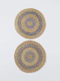 John Lewis jute round placemats cobalt natural 35cm, imported from the UK
