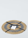 John Lewis jute round placemats cobalt natural 35cm, imported from the UK