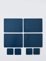John Lewis John Lewis Wood Veneer Placemat & Coaster Set of 4, Navy Blue- Buy online at McGrocer
