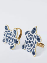 John Lewis John Lewis Beaded Turtle Napkin Rings, Set of 2, Blue- Buy online at McGrocer