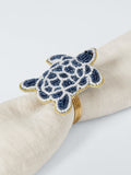 John Lewis beaded turtle napkin rings blue set of 2 (British brand)