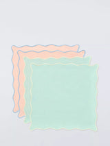 John Lewis John Lewis Scalloped Edge Cotton Napkins, Set of 4, Multi, 45cm- Buy online at McGrocer