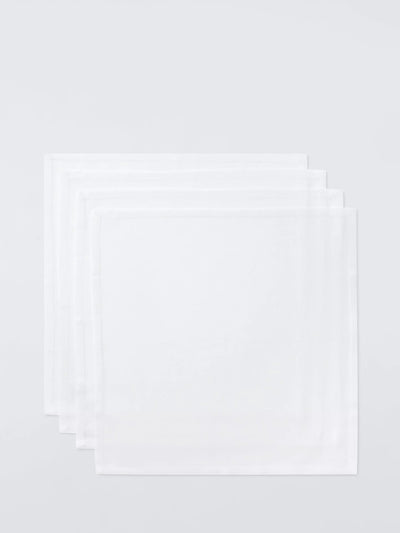 John Lewis John Lewis Cotton Napkins, Set of 4, White, 45x45cm- Buy online at McGrocer