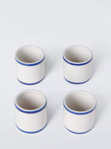 John Lewis John Lewis Coastal Ceramic Napkin Ring Set of 4 White/Blue- Buy online at McGrocer